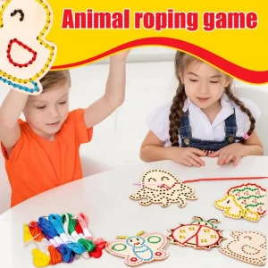 Wooden Toddler Sewing Kit – Threading Board & Sewing Cards for Early Learning Play