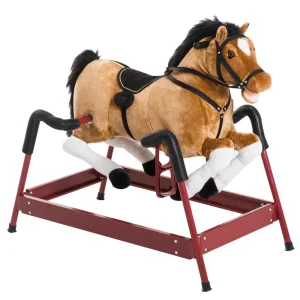 Plush Rocking Horse for Toddlers – Durable Wooden Ride-On Toy