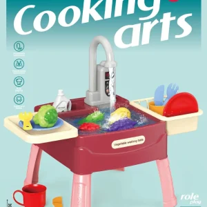 Play Sink with Running Water Kitchen Sink Toys with Electric Faucet Water Table